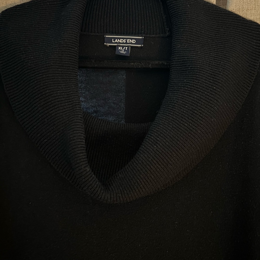 Lands' End Turtleneck Sweater/dress in Black